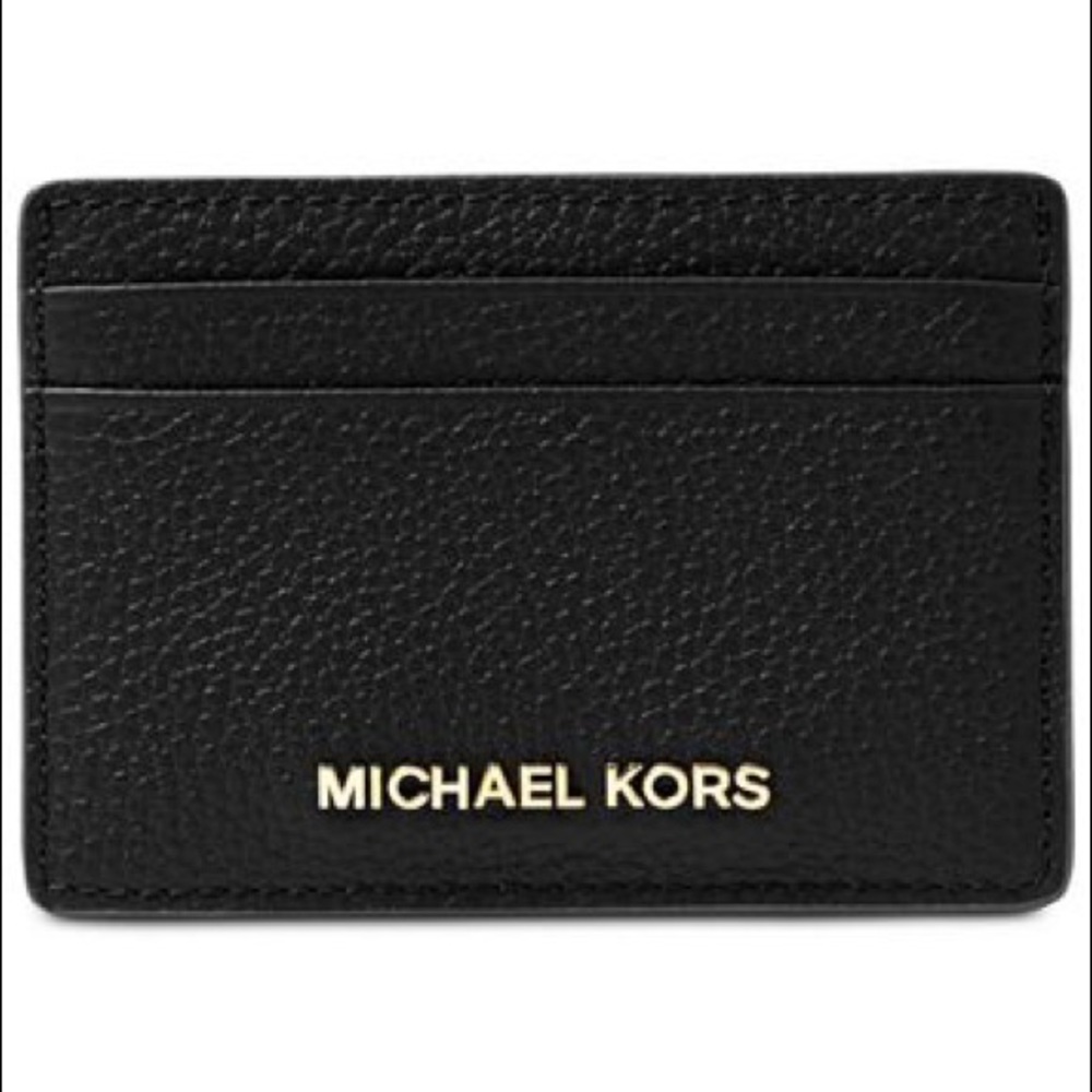 Michael Kors Pebble Leather Navy Card Holder